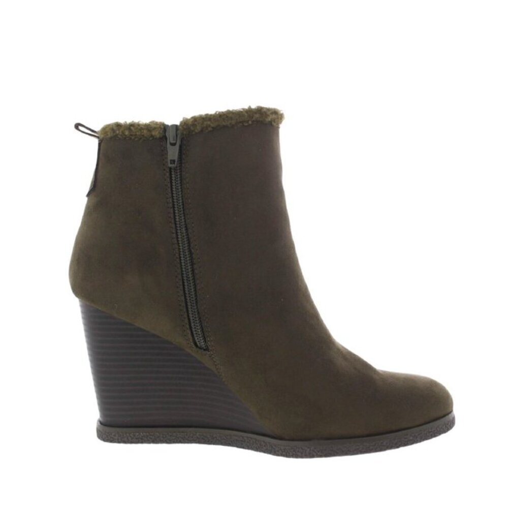Sun + Stone Womens Camillia F Faux Suede Ankle Wedge Boots
